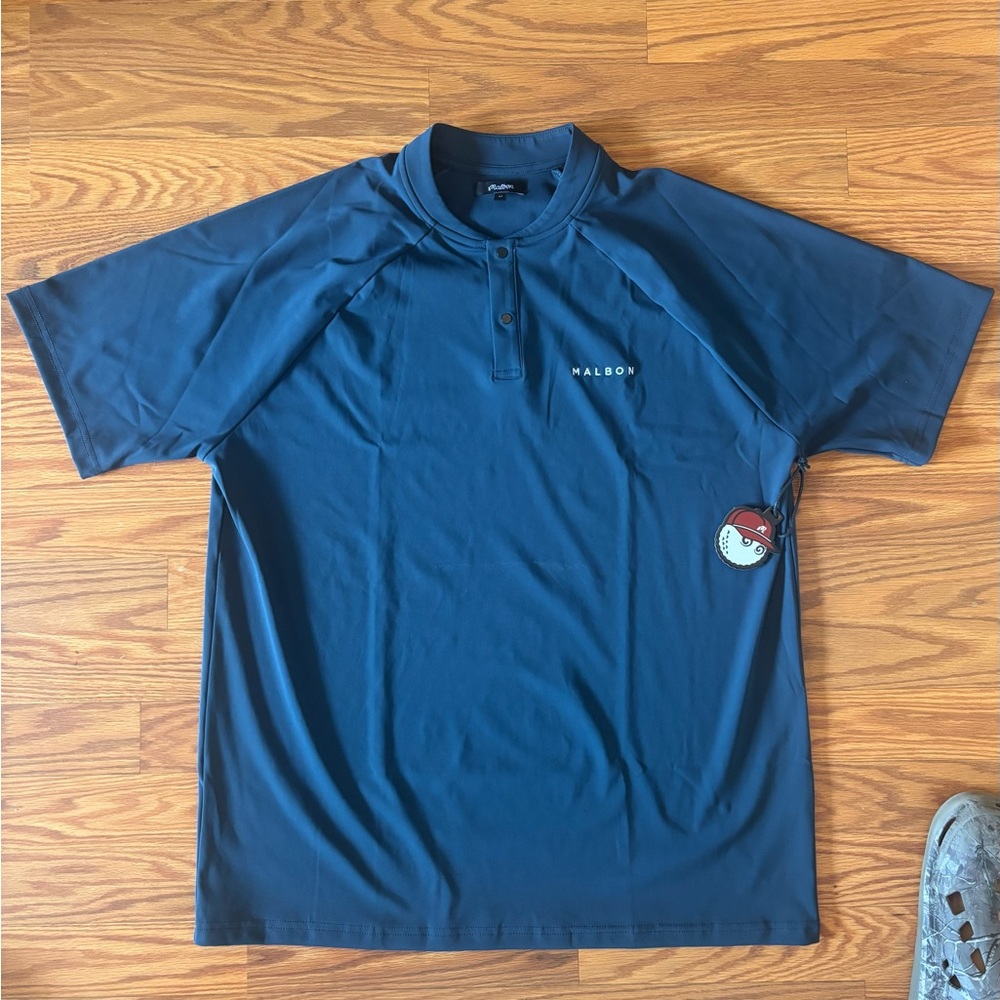 Malbon Men's Blade Collar Golf Polo Shirt - Size Medium
